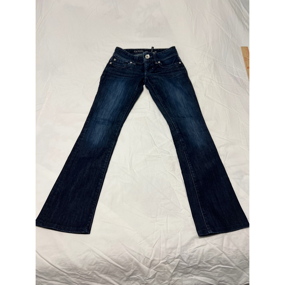 Guess Premium Daredevil Bootcut Jeans Dark Wash Low Rise Size 24 W27 x L29
